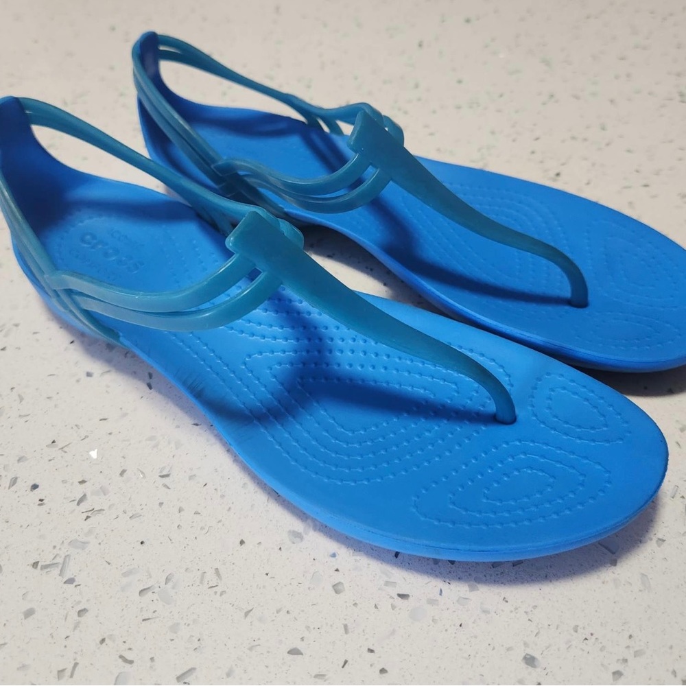 Crocs Womens Size 9 Sexi Flip Thong T-Strap Pull On Sandals Blue